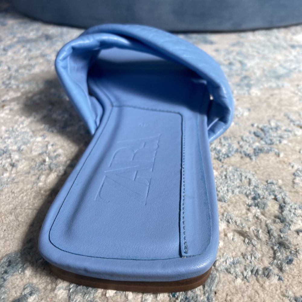 NWOT Padded Flat Leather Zara Sandals - Picture 7 of 10